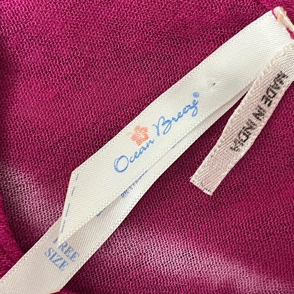 Ocean Breeze Knit One Size Tunic Top Women’s Pink Sheer O/s Beach Boho Hippie - Picture 8 of 11